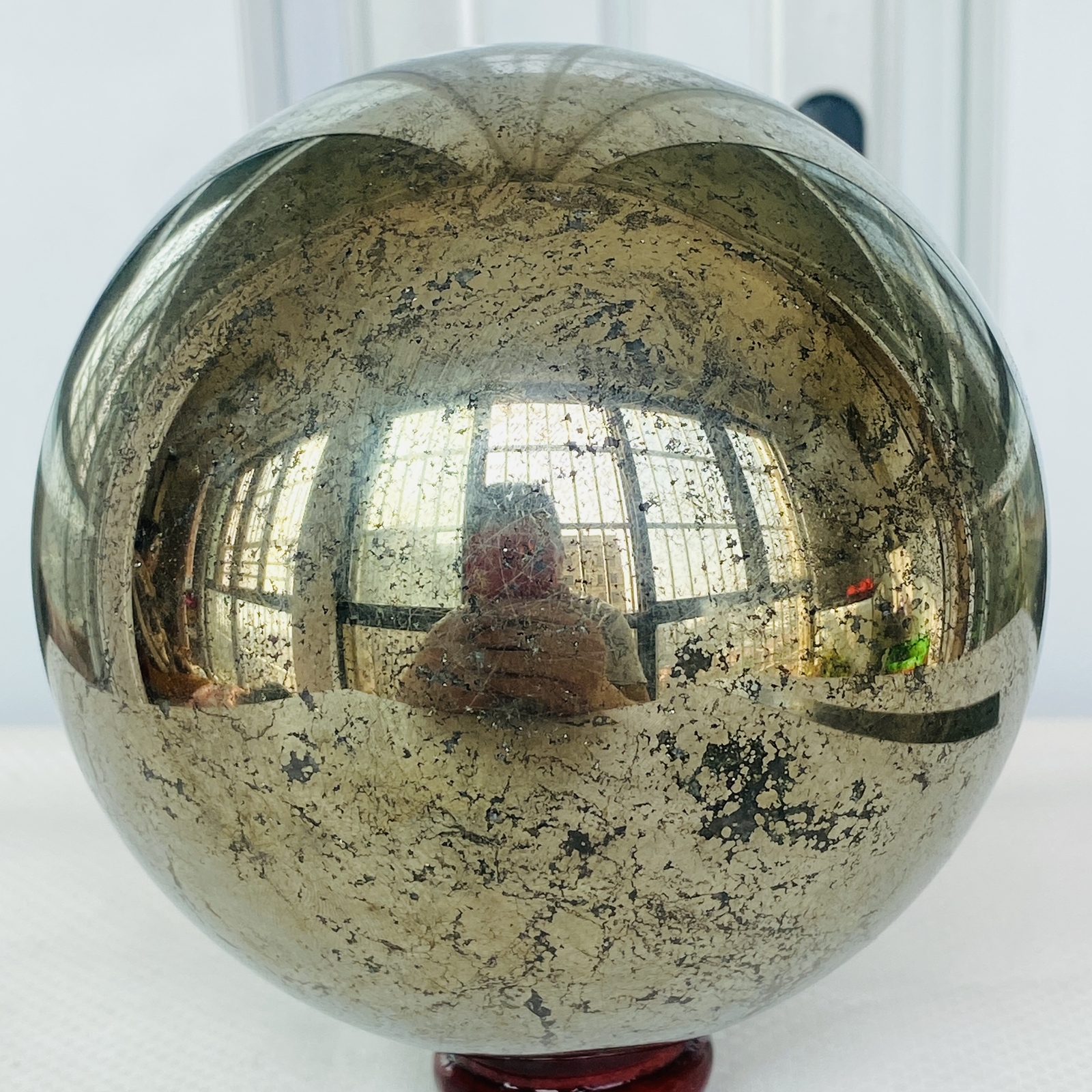 Natural Chalcopyrite Quartz Crystal Ball Energy Reiki Healing 3560G