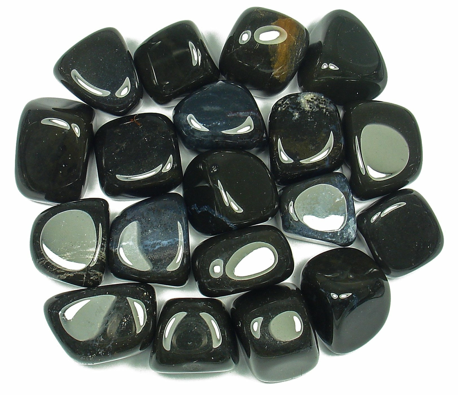 (1) Onyx (Black) Tumbled Crystal Specimen with Description Card