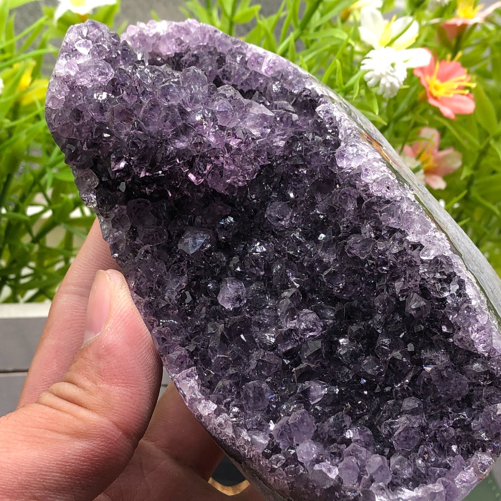 692g Natural Light Purple Amethyst Quartz Crystal Cluster Specimen Healing