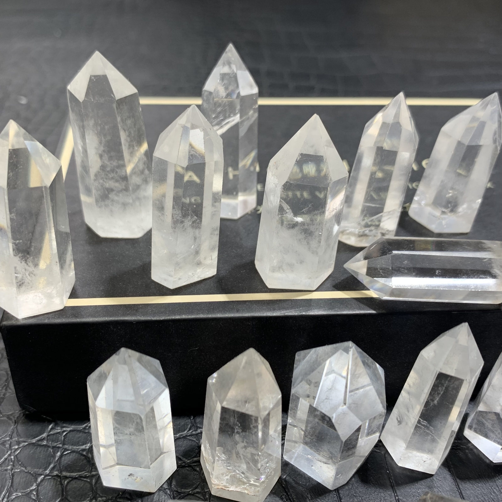 20pc natural mini clear quartz obelisk crystal wand point healing random
