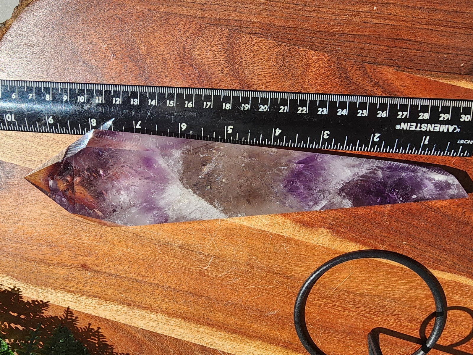 480 grams, 1.1 Lb Amethyst Tower Reiki Healing Point 9-5/8″ Tall