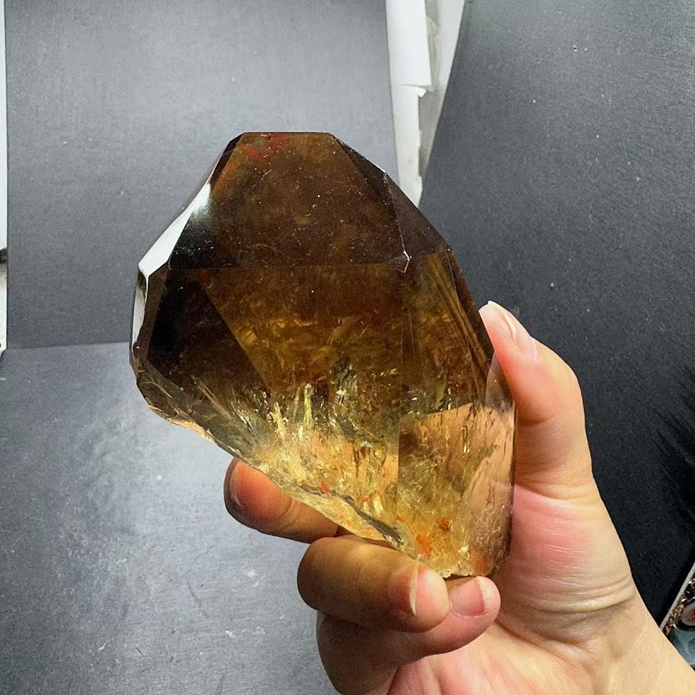 1.48LB Natural Citrine Quartz Carved Freeform Energy Crystal Reiki Heal Decor