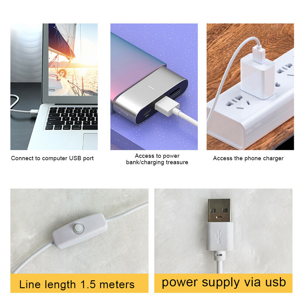2Pcs LED Light Adjuatable COLOR Square Solid Wood Base Holder USB Lamp Display