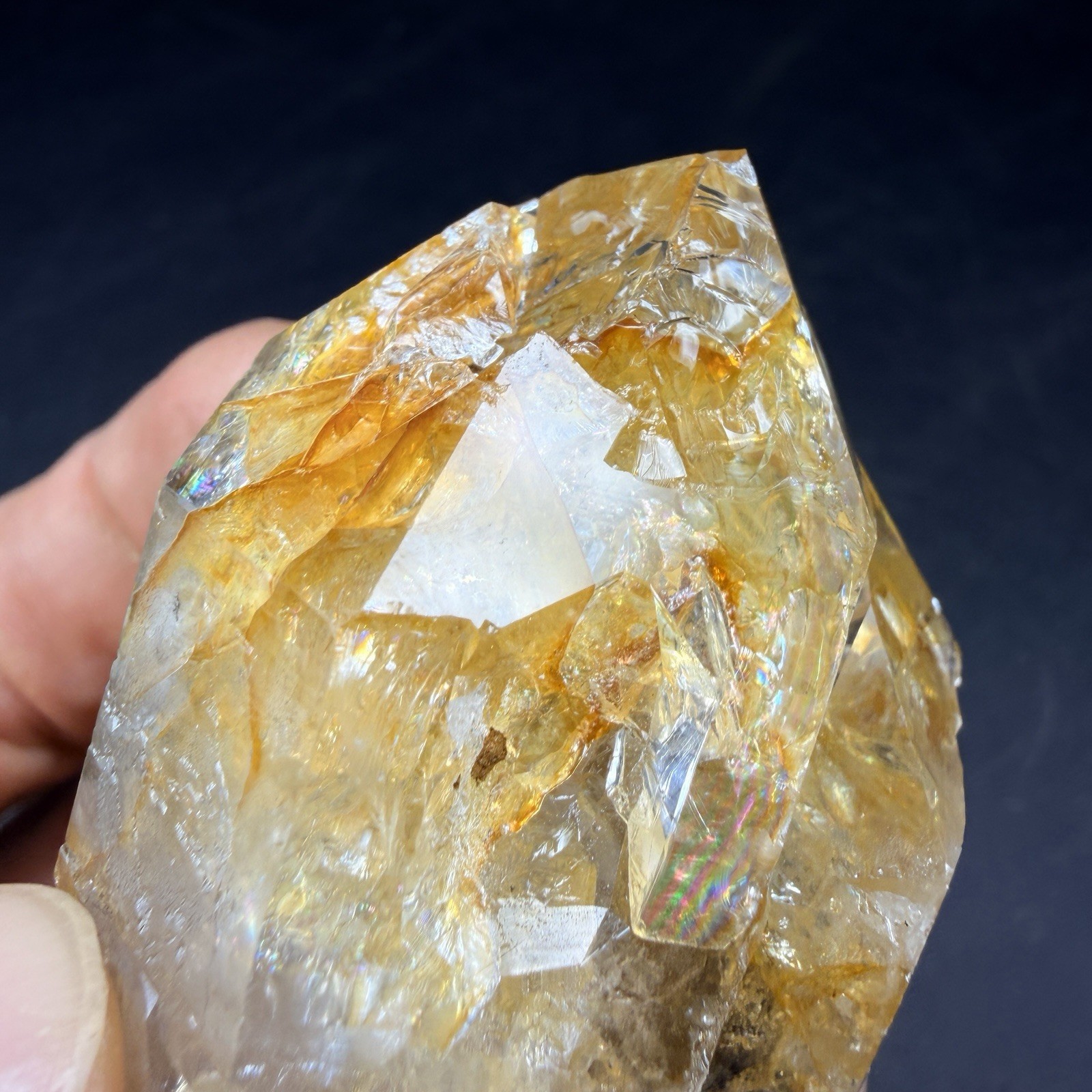 Golden Aura Herkimer Diamond Quartz Crystal Point Healer / New York *VIDEO*