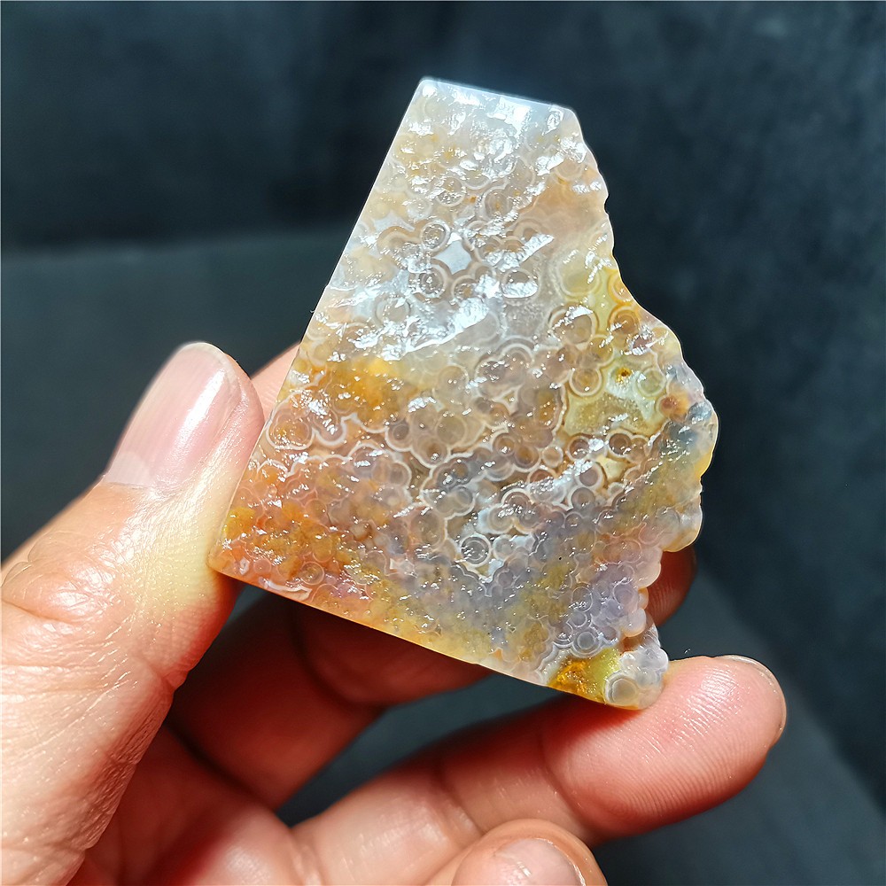 Rare 40G Natural Polished Orbicular Ocean Jasper 8th Vein Reiki Healing WYY3999