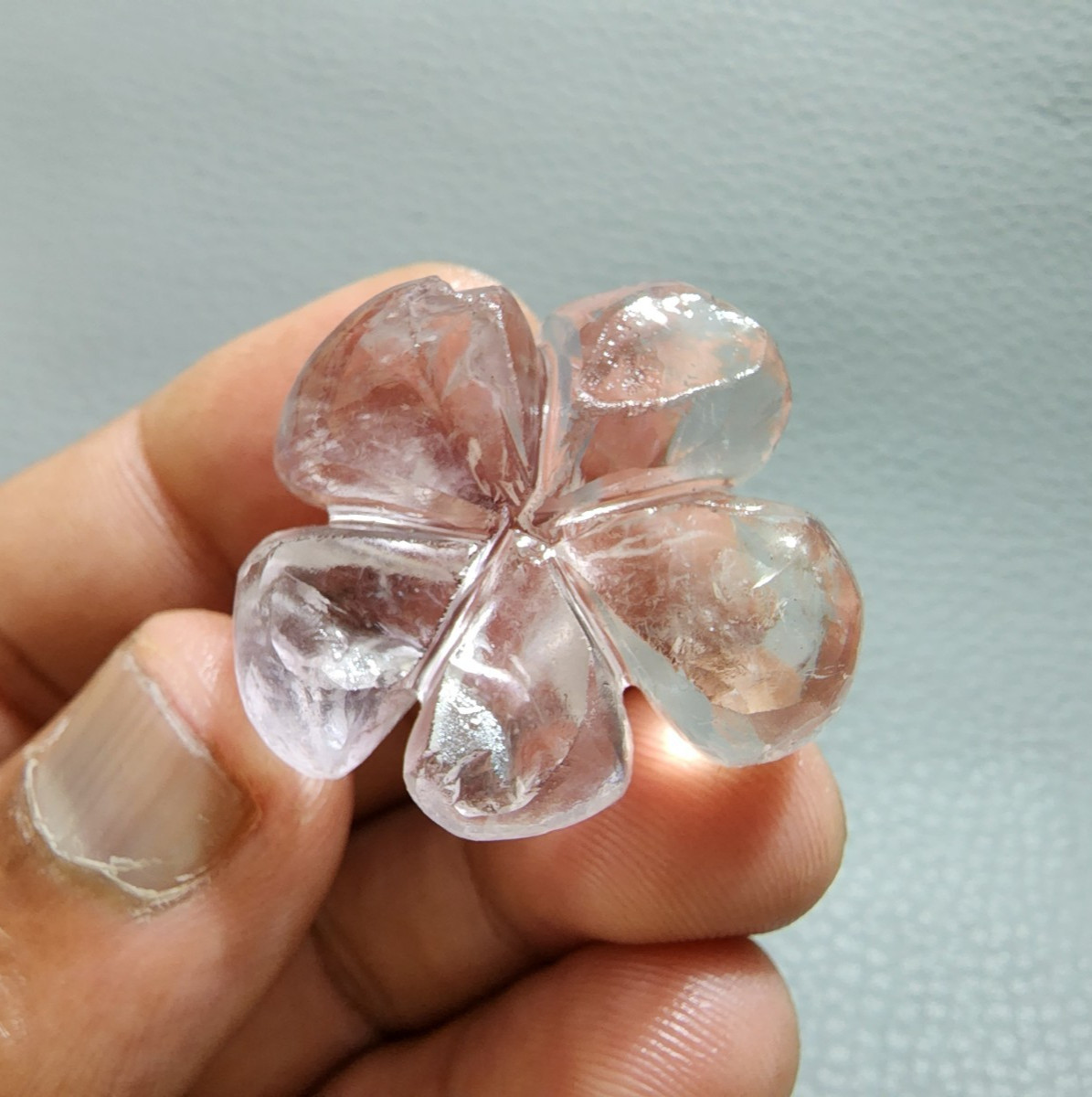 84 Crt Fabulous A+ Pink Amethyst Flower Carving Gemstone Jewelry Making Carving