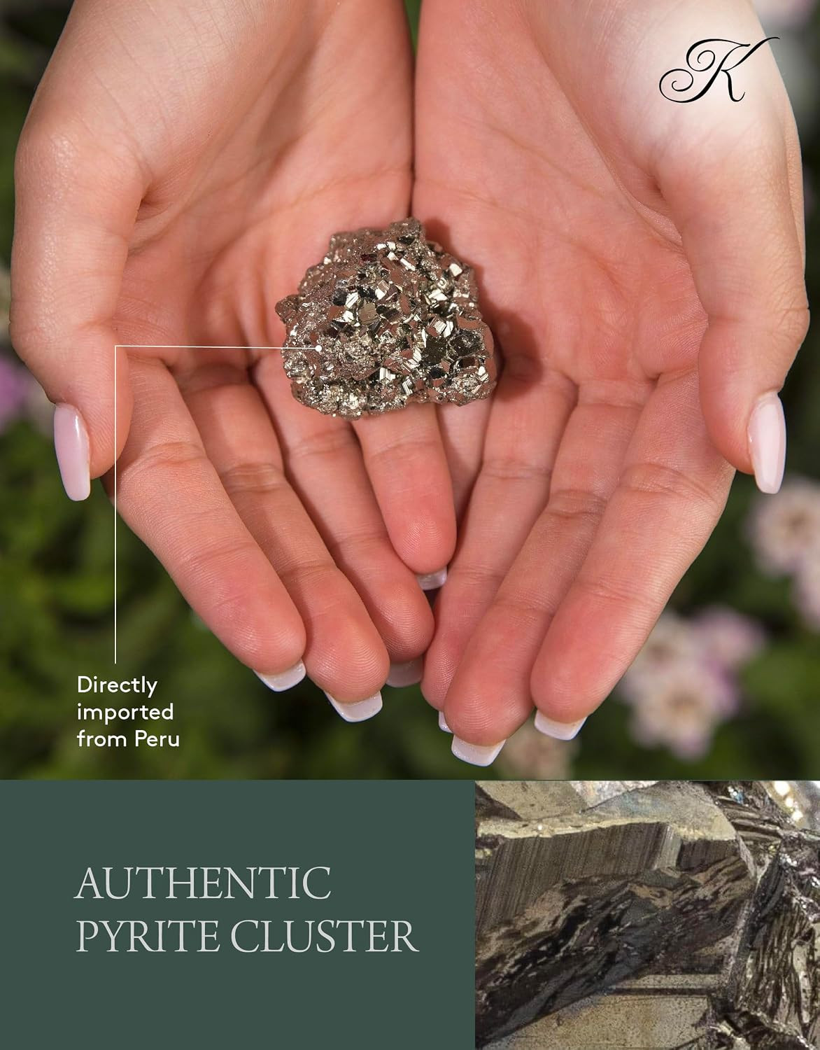 KALIFANO Natural Pyrite Cluster – High Energy Iron Piedra Pirita from Peru with