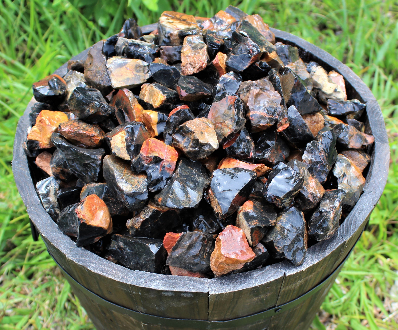 1/2 lb Lot Bulk Natural Rough Black Onyx Rock Stone (Crystal Healing Raw) 8 oz