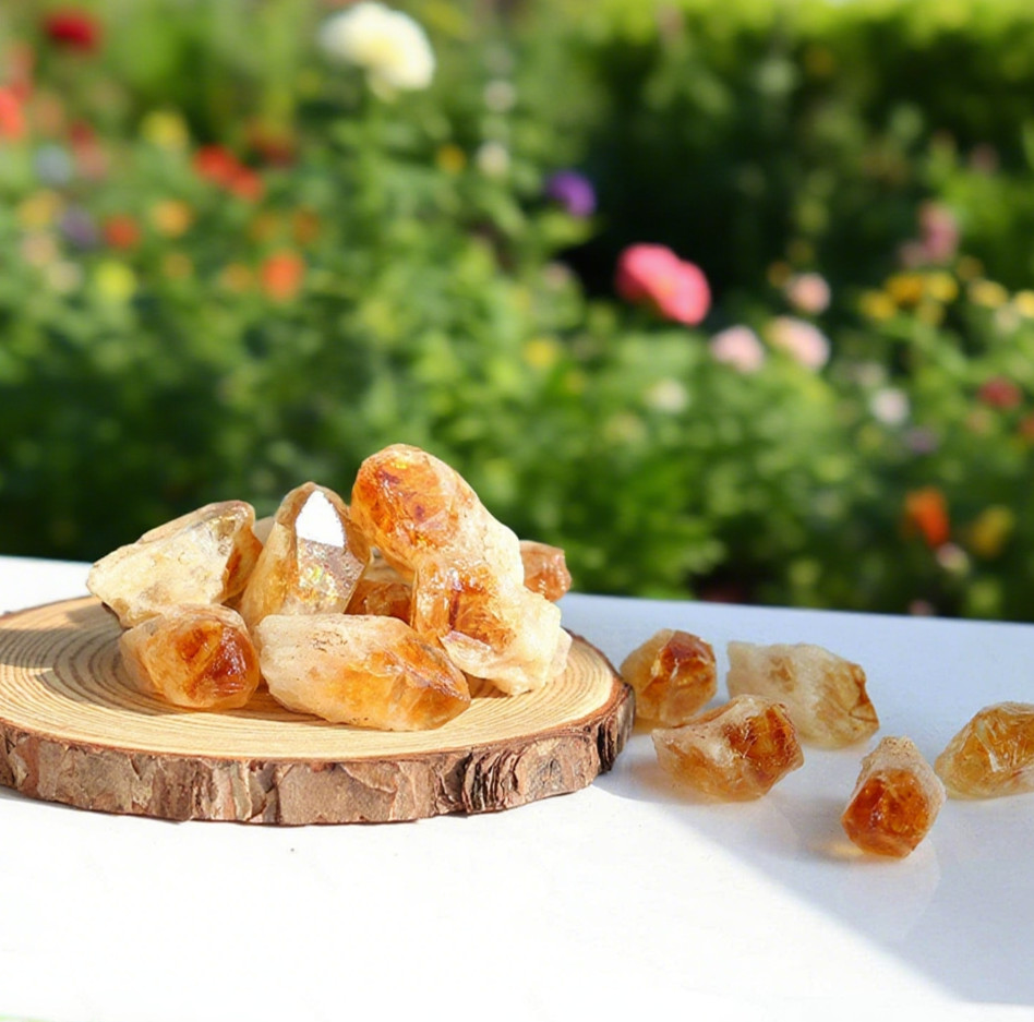 5PCS Raw Citrine Crystal Healing Yellow Crystal Stone Energy Attract Wealth