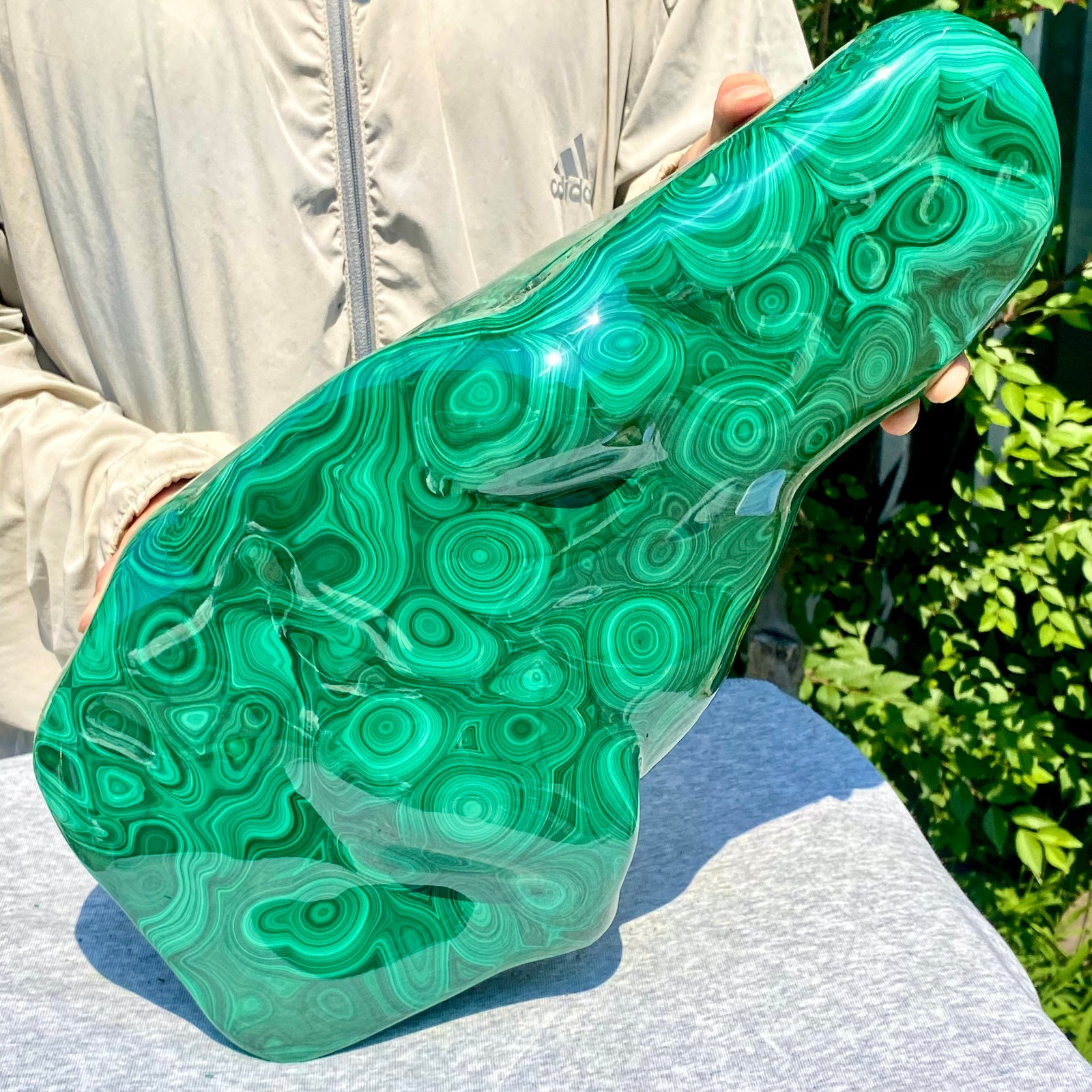 35.05LB Natural glossy Malachite transparent cluster rough mineral sample