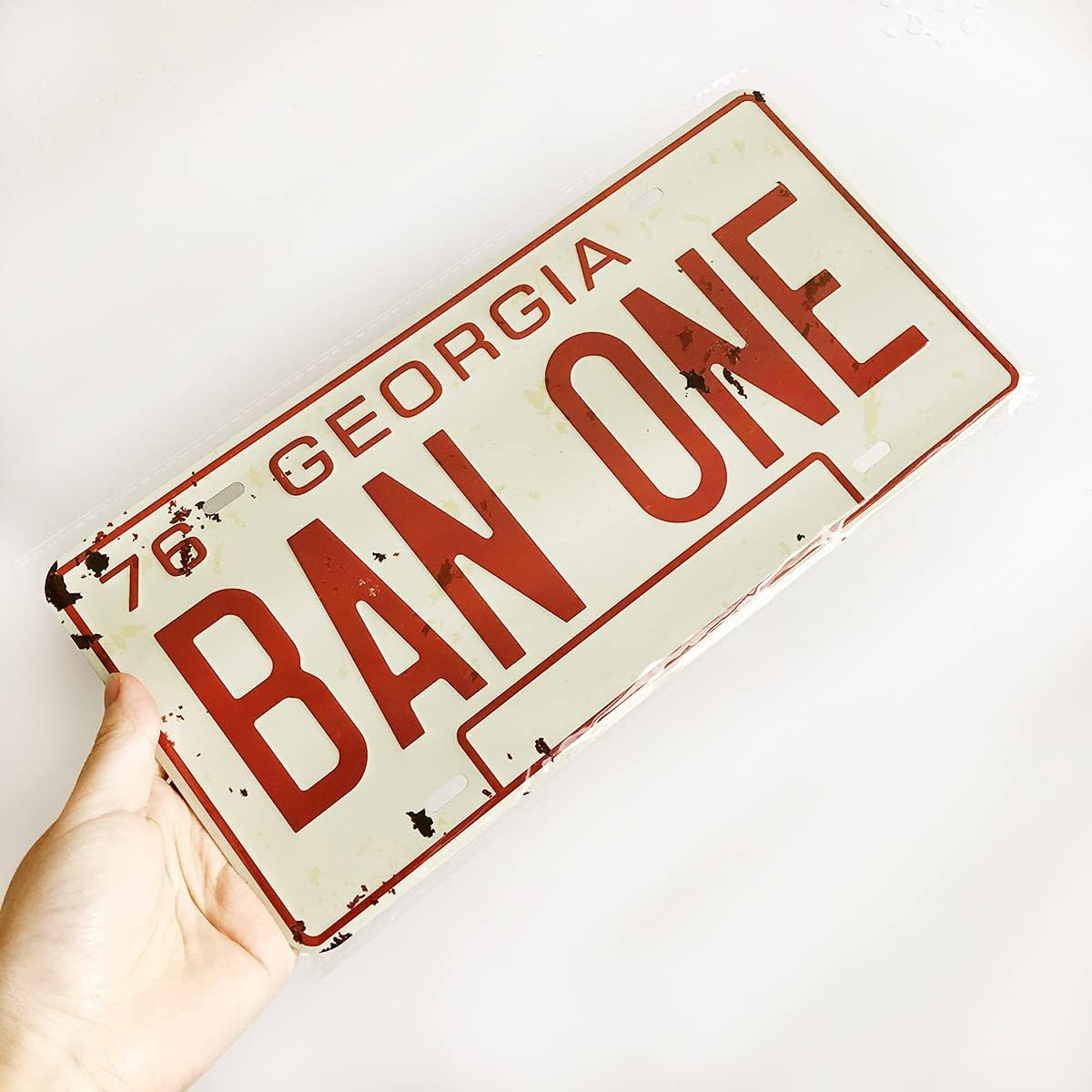 Smokey & the Bandit BAN ONE Retro Embossed License Plate Replica, Metal Stamped