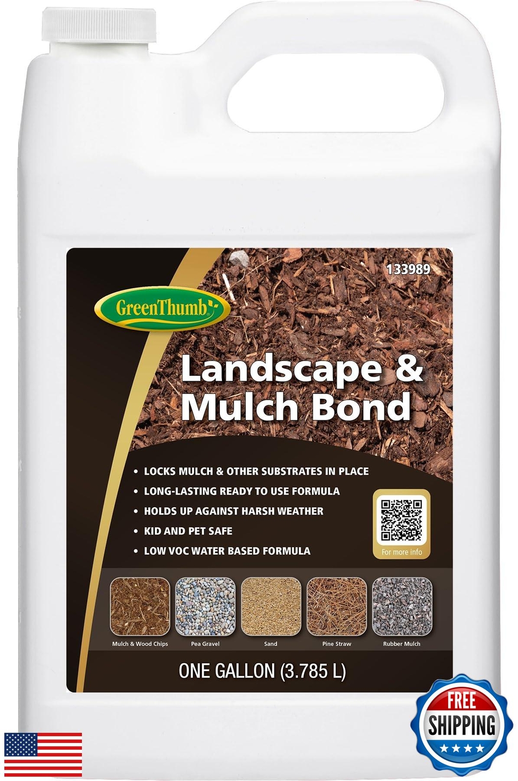 GreenThumb, Landscape and Mulch Bond, Mulch Glue for Landscaping, Rock, Pea G