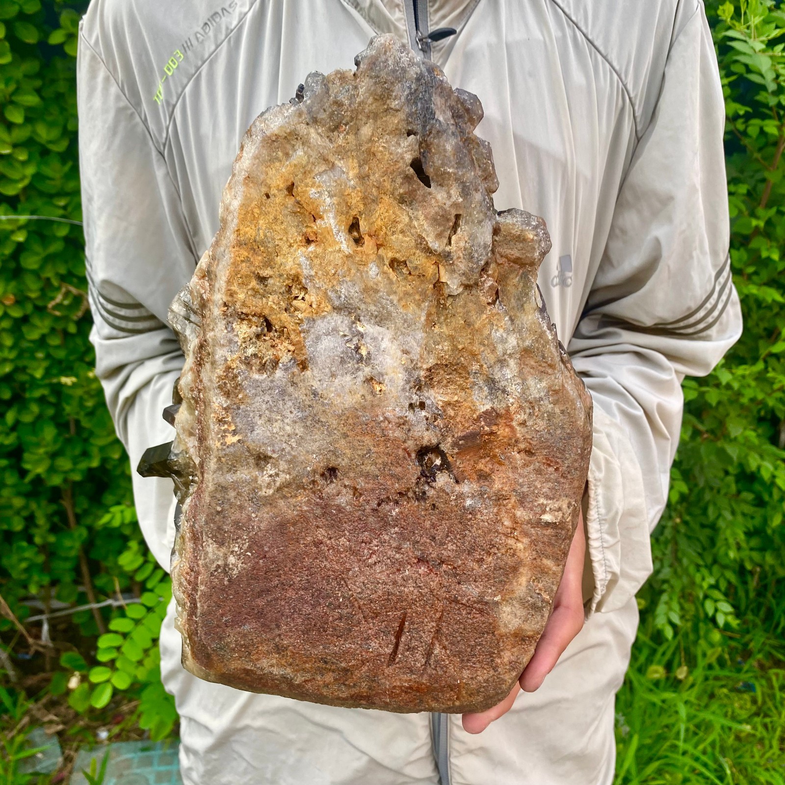 16.9LB Natural Black Smoke Color Quartz Cluster Crystal Specimens Mineral Healin