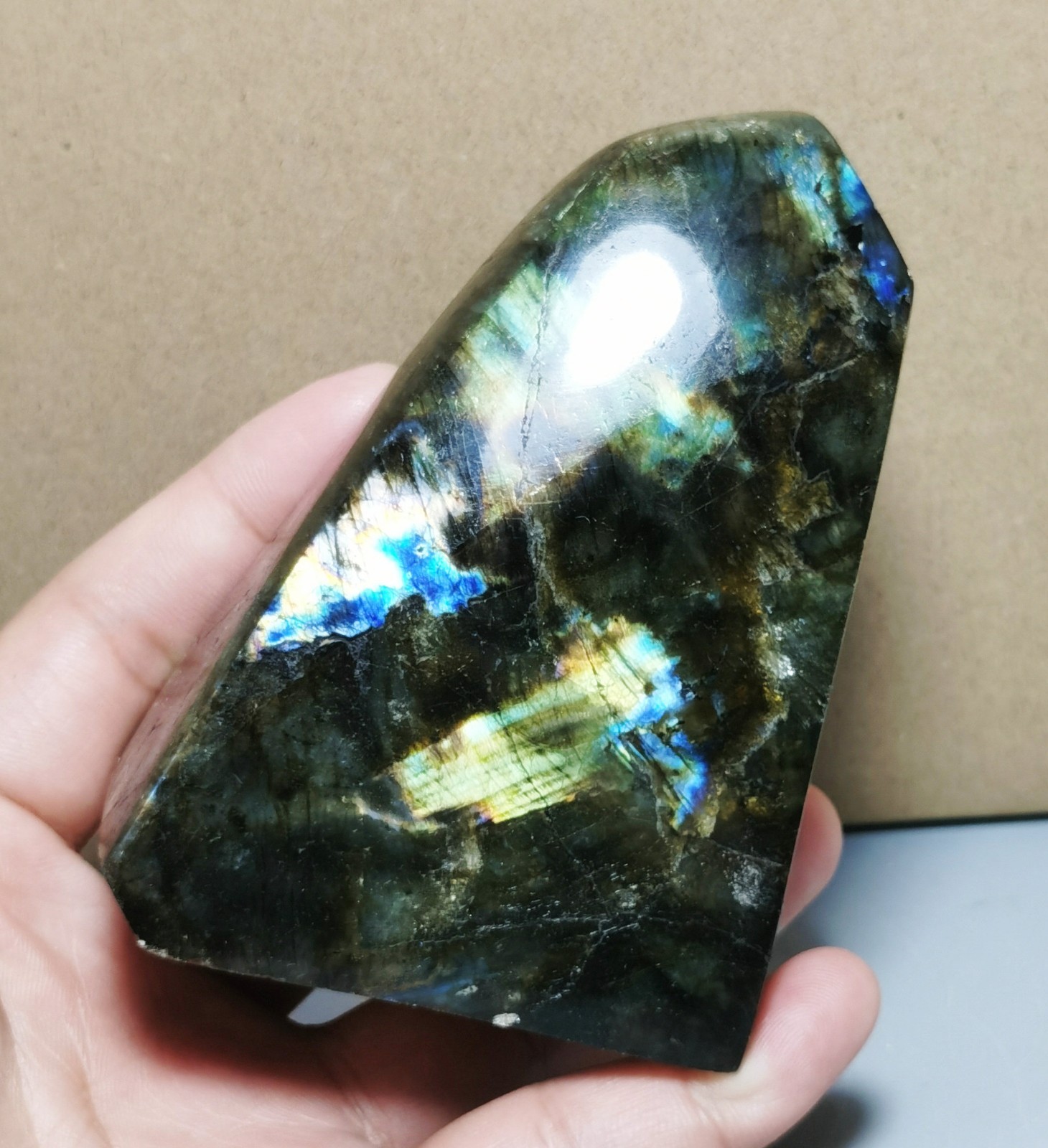 1LB Natural Rare Rainbow Flash Labradorite Freeform Reiki Stone Healing