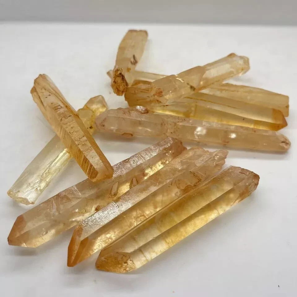 290g 10pcs Natural rough quartz crystal single point mineral specimens D87