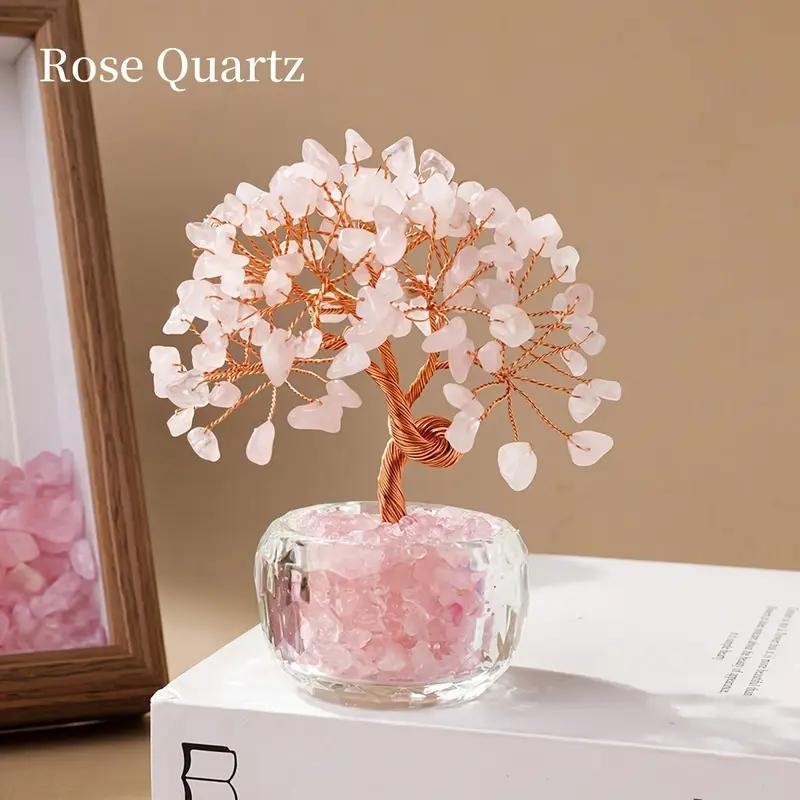 Natural Crystal Fortune Tree Feng Shui Tree of Life Home Office Decor Gift