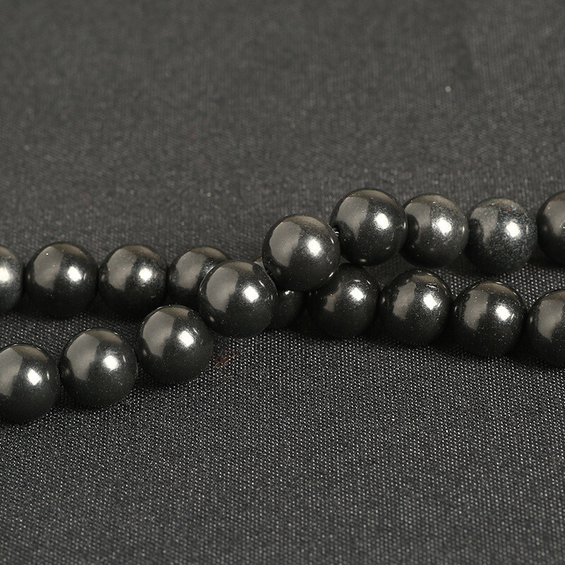 Wholesale 6 8 10 mm Natural Shungite Elite Round Beads Necklace Bracelet Jewelry