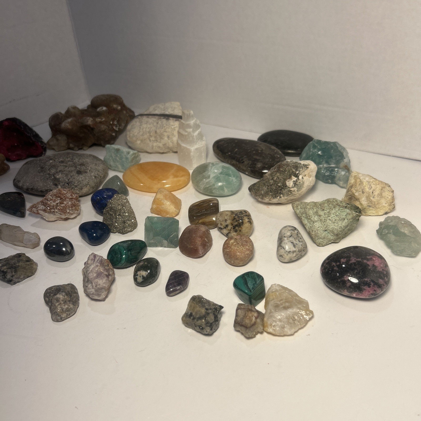 6 Mixed Lot Polished Rocks Tumbled Stones Gemstone Mix Tower,