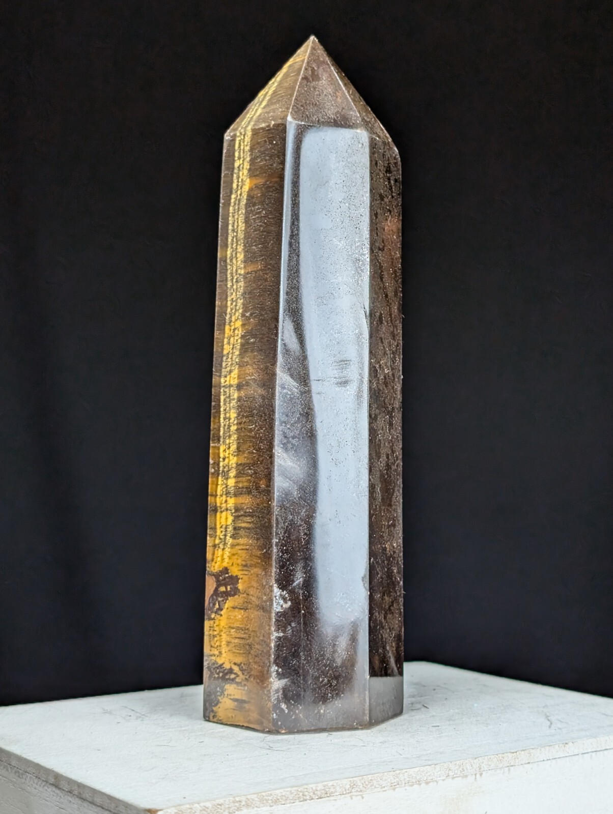 Tiger Eye Tower Crystal Gemstone Large Big Tall Point Chakra