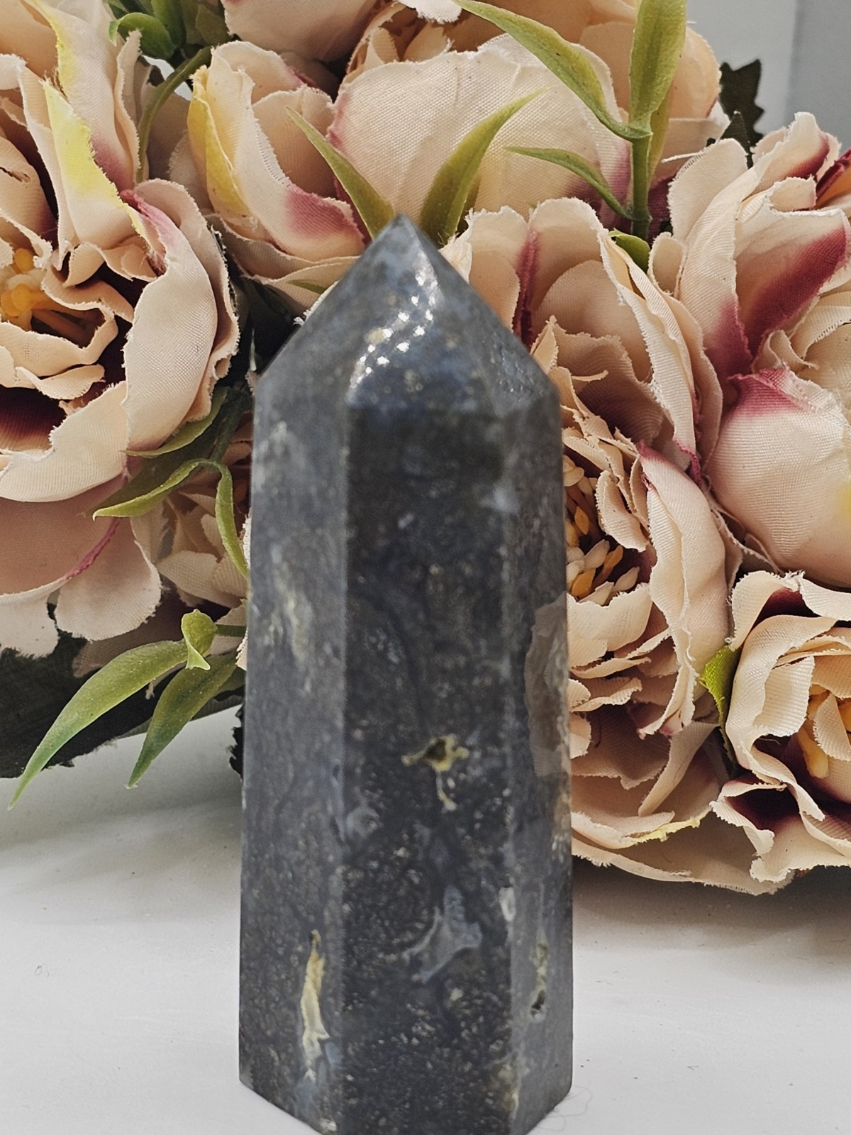 ✨SALE✨️ Pyrite & Agate crystal Point Crystal Tower 73g 6.8cm