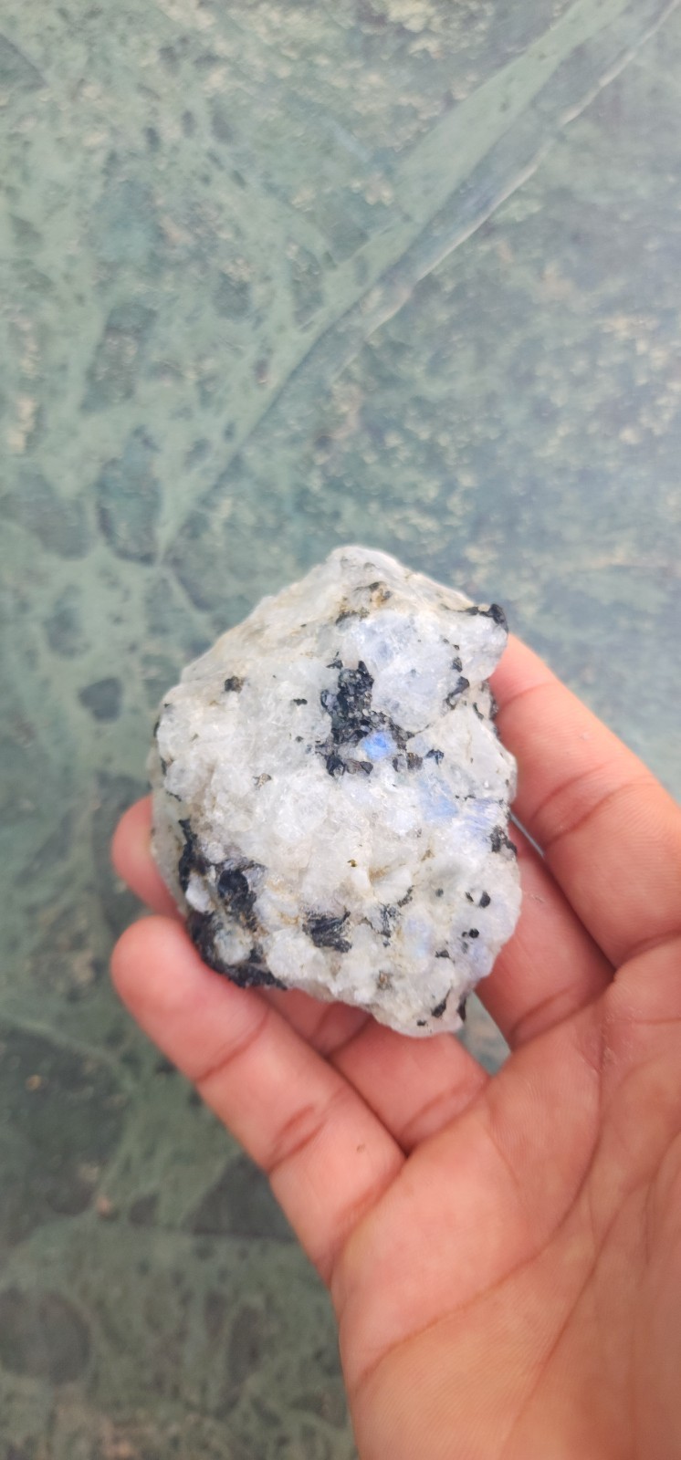 Natural AAA Full Flashy Indian Rainbow Moonstone Raw Specimen One Side Polish
