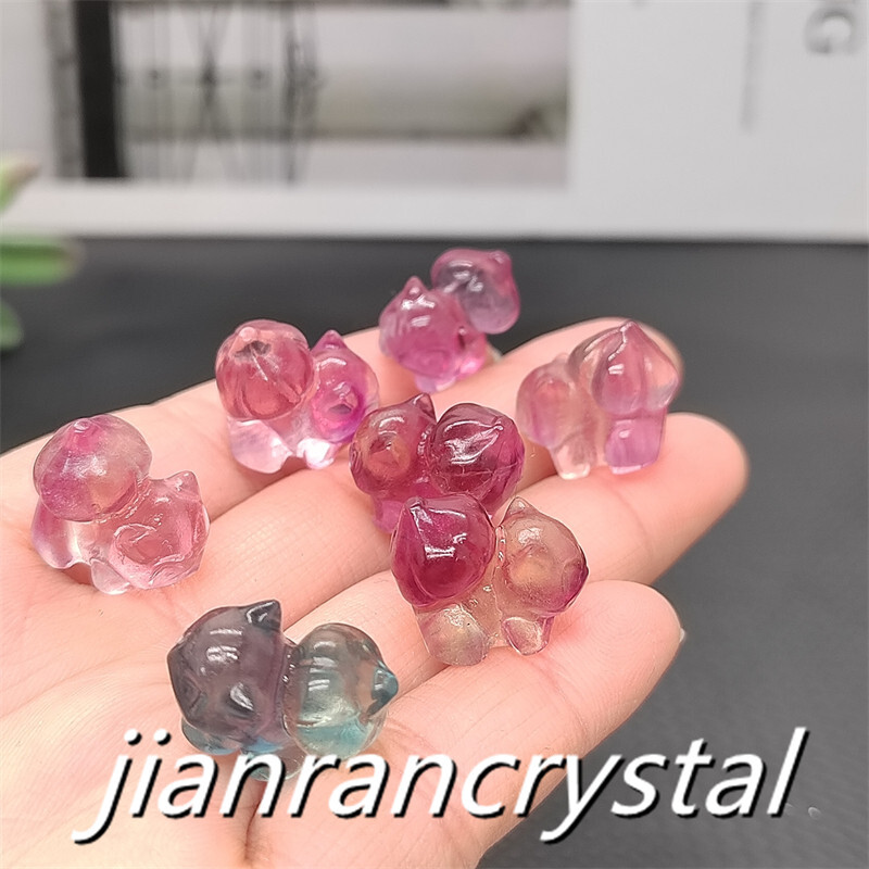 5pcs Natural Fluorite skull Carved Mini Quartz Crystals Skull Healing