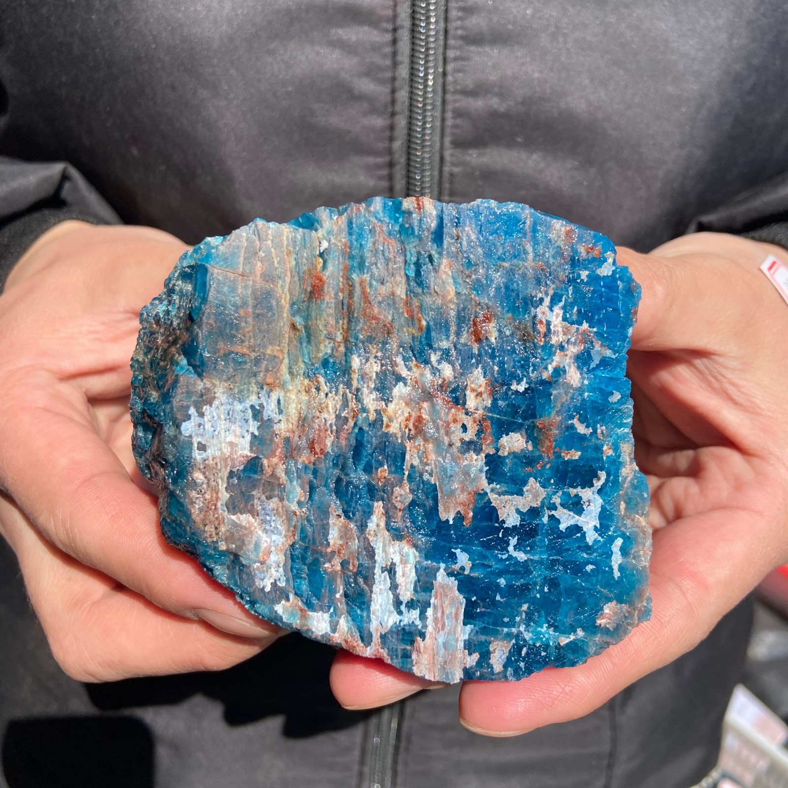 1.1lb Natural Blue Apatite Quartz Rough Rock Mineral Specimen Healing