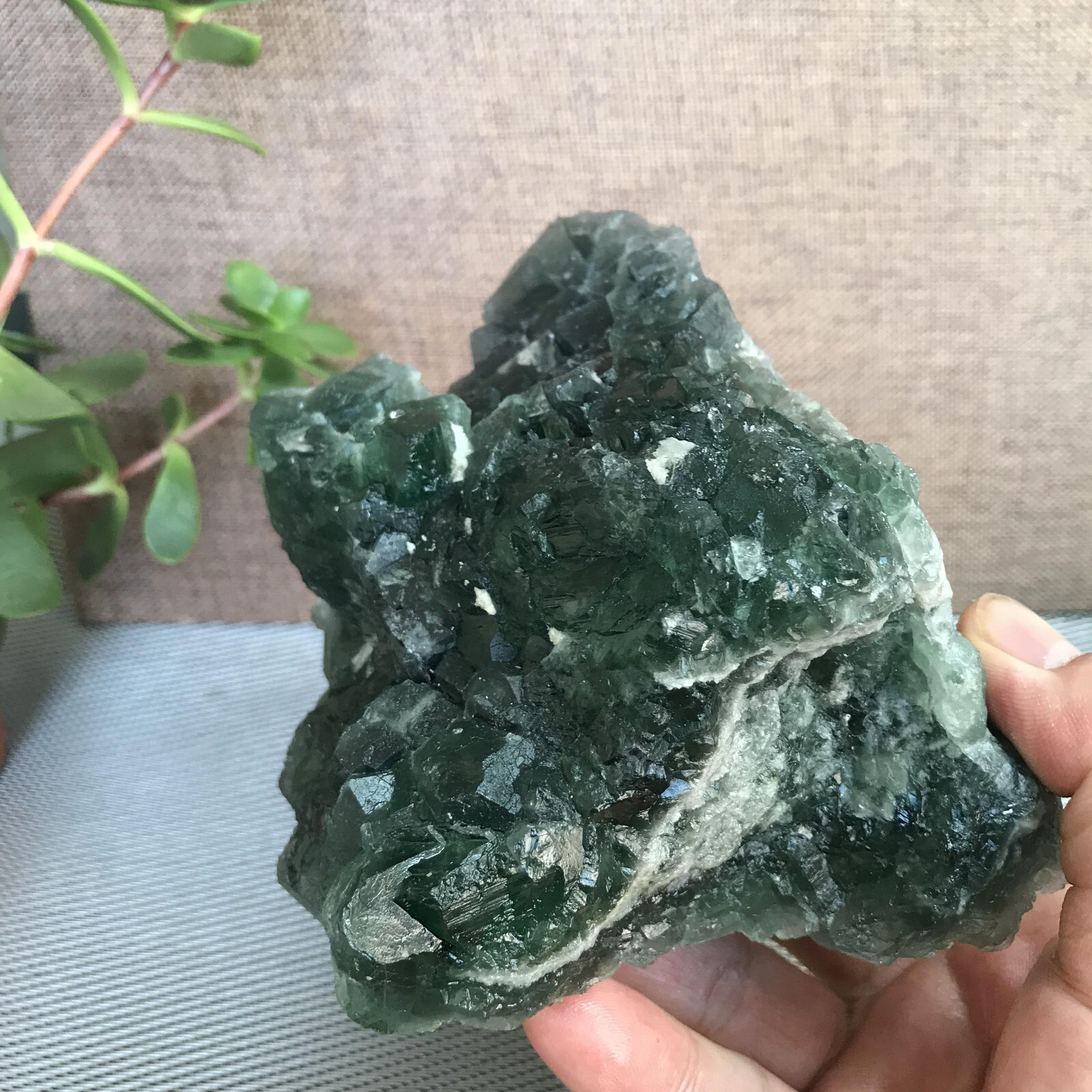 143mm NATURAL Green Cubic FLUORITE Crystal Cluster Mineral Specimen 1.58kg A1279