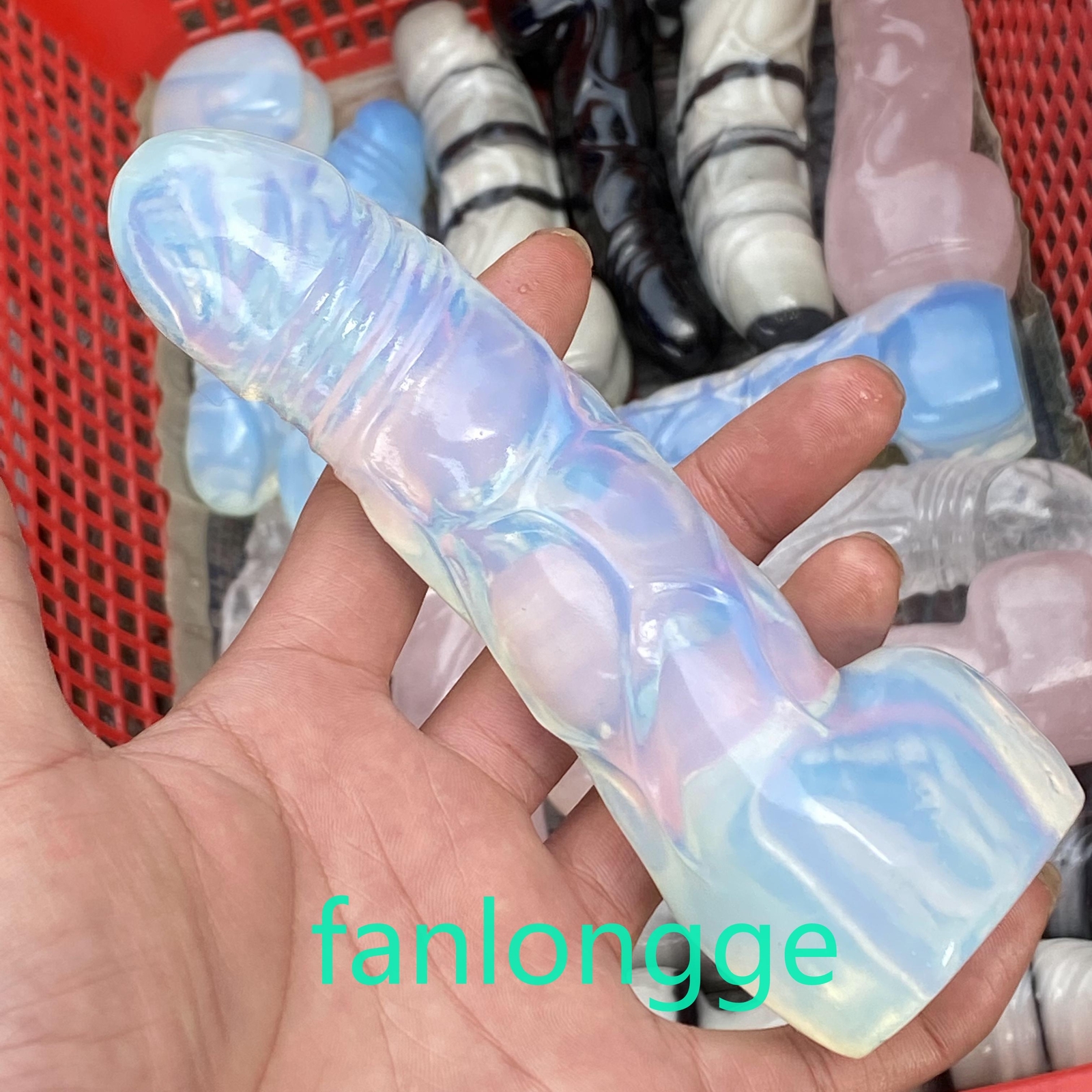 5.8″ Opalite Male Penis Quartz Crystal Skull Massager Reiki Gem 1pcs
