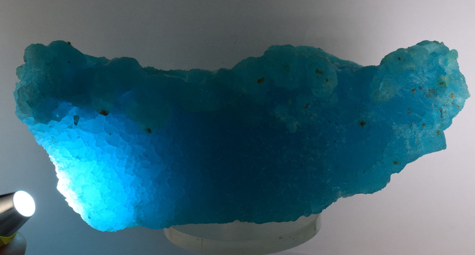 20cms NATURAL SKY BLUE AMMINEITE LECONTITE CHILE CRYSTALS MINERAL UB248