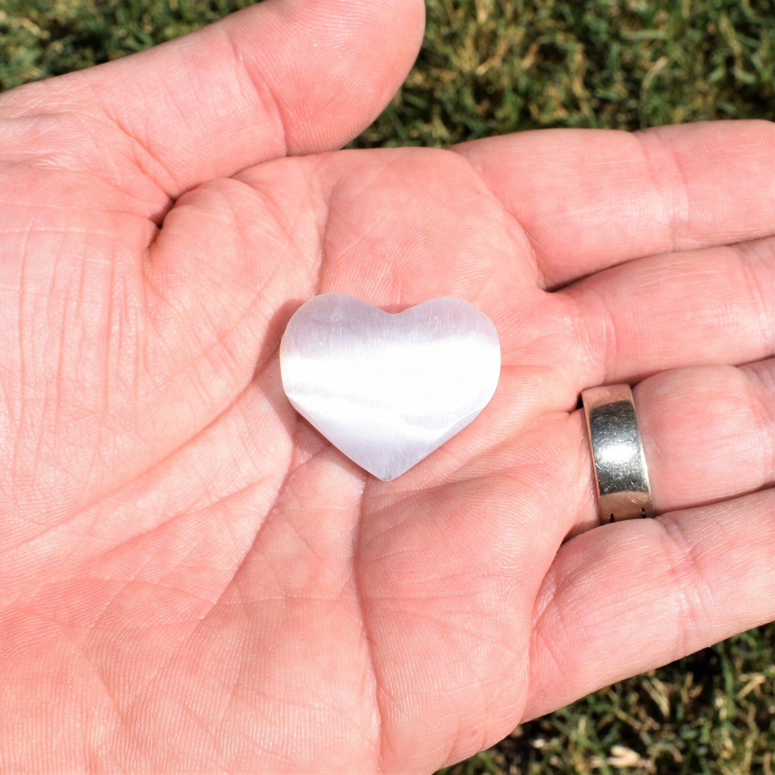CHARGED Snowflake Obsidian Crystal 8mm Stretchy Bracelet + Selenite Puffy Heart
