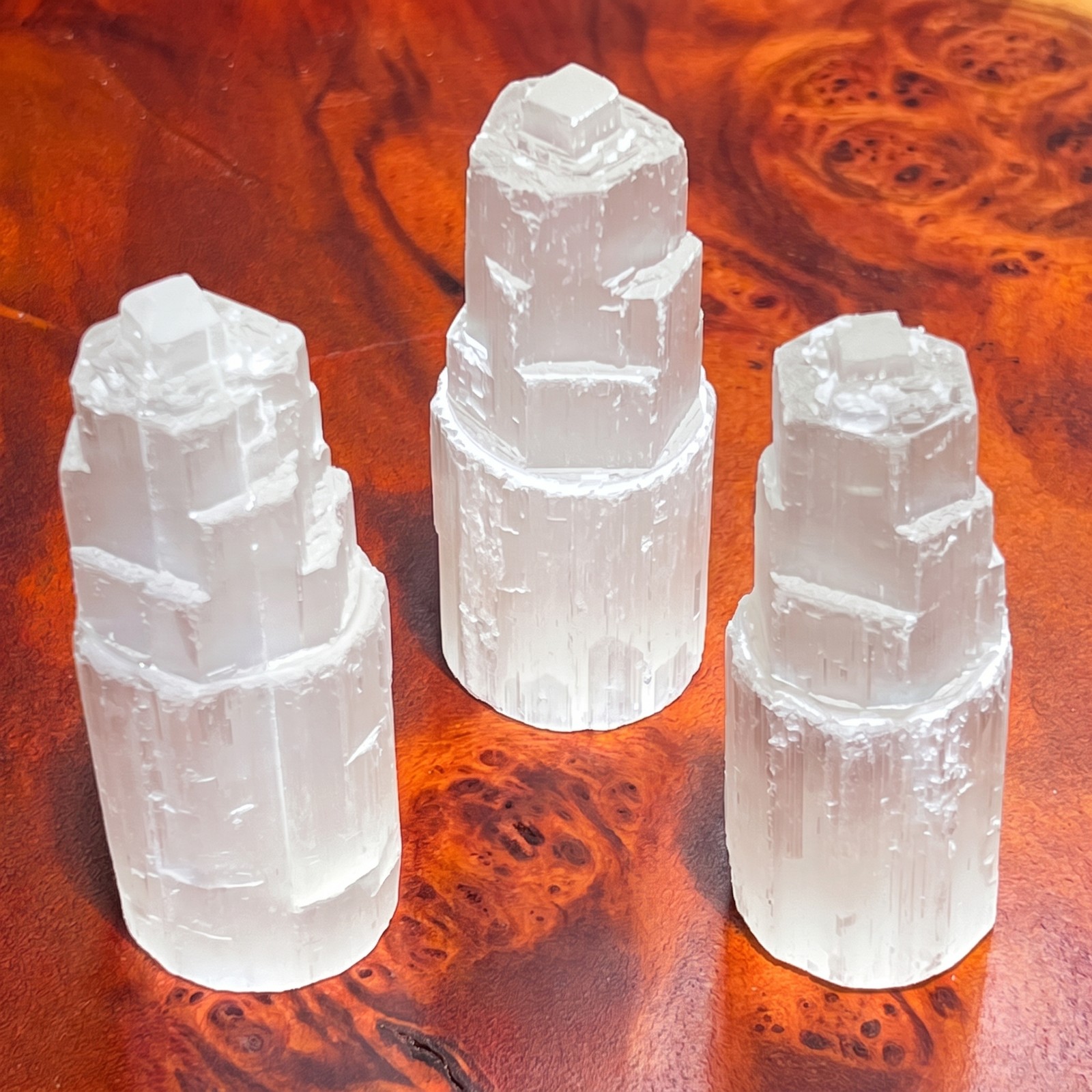 Selenite Crystal Standing Tower Medium (4 Inches) Gemstone Home Decor Supply