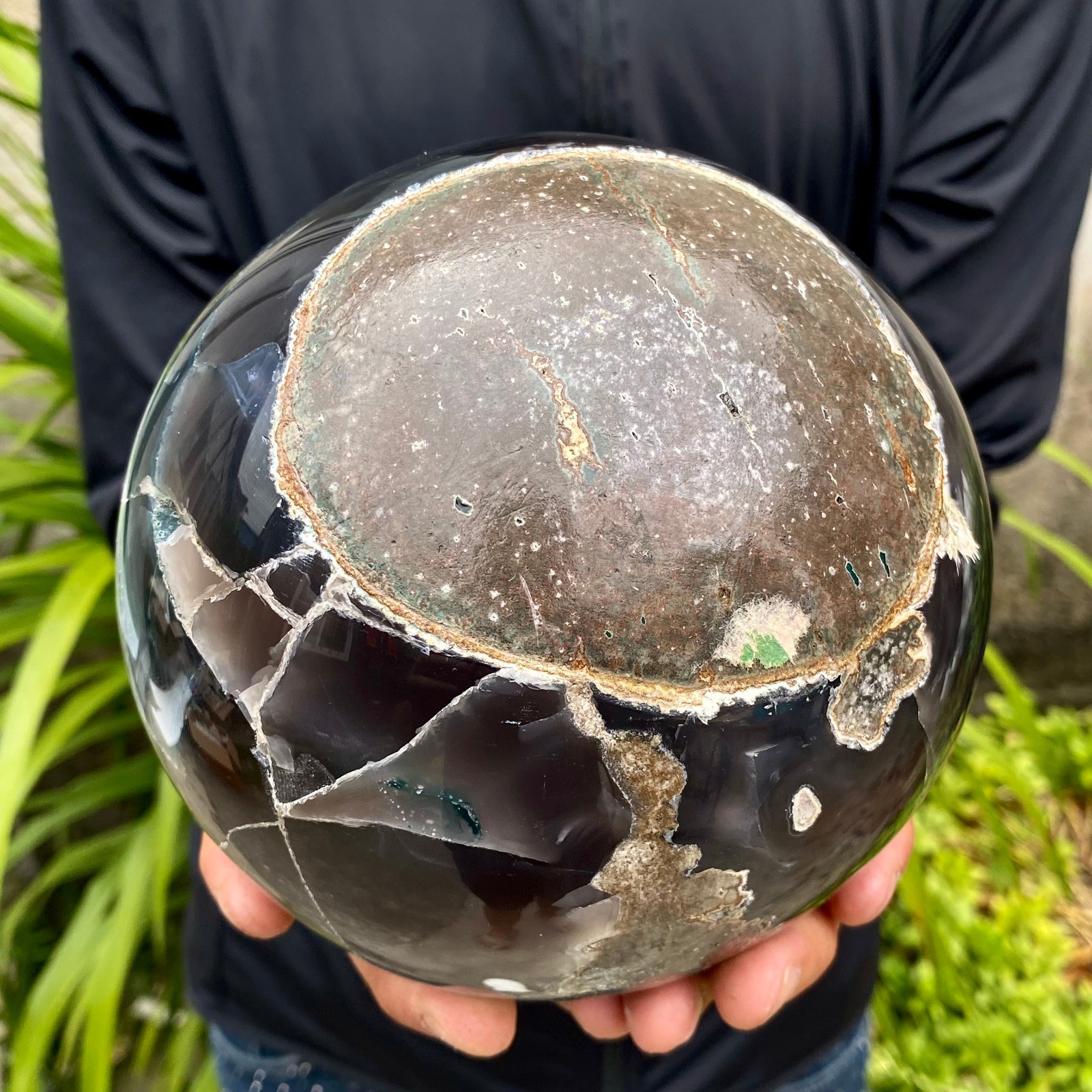7.49LB Natural Amethyst Agate Ball Quartz Crystal Sphere reiki healing gem