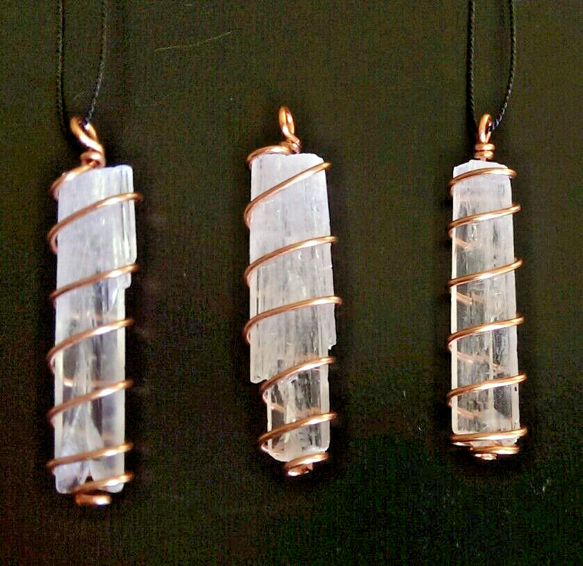 Natrolite Crystal Necklace Hand Wrapped in Copper! Synergy 12 Natrolite Pendant