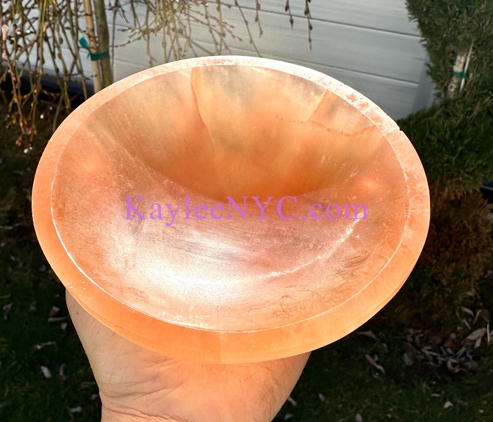 Wholesale Lot 3 PCs Large Natural Peach Selenite Aka Satin Spar Bowls Crystal