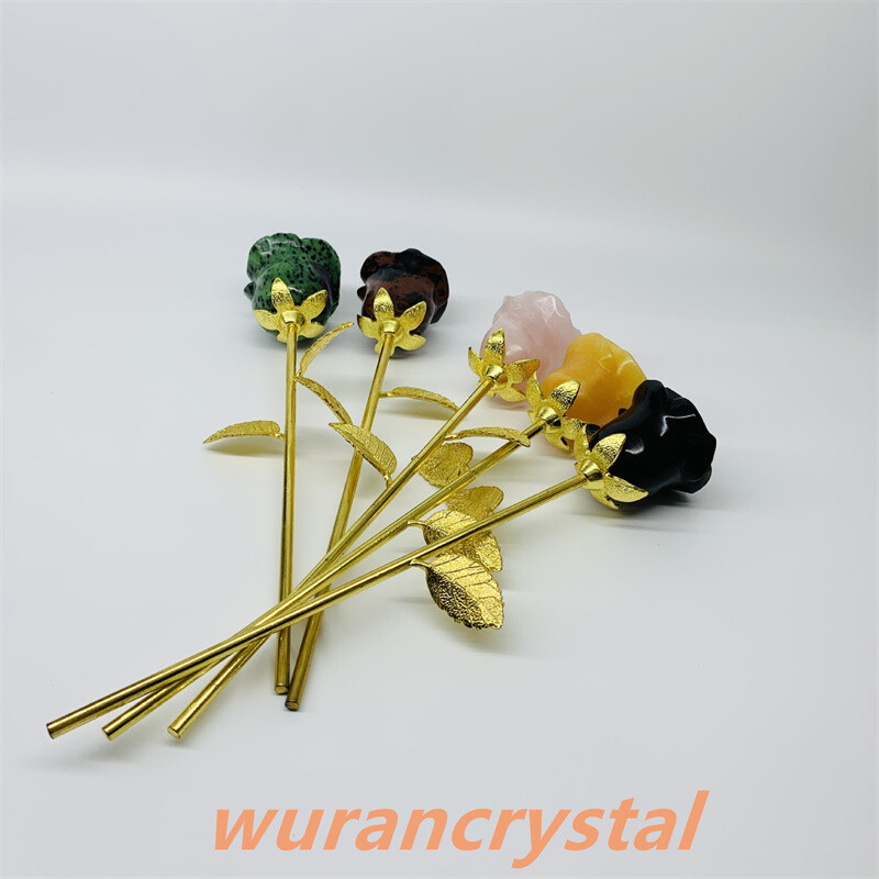 Mix Natural quartz crystal rose point carved vase bedroom Reiki healing gift