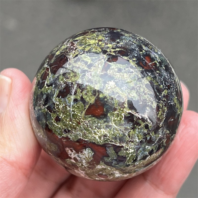 30mm+ Natural dragon blood jasper Ball Quartz Crystal Sphere Healing Random 1PC