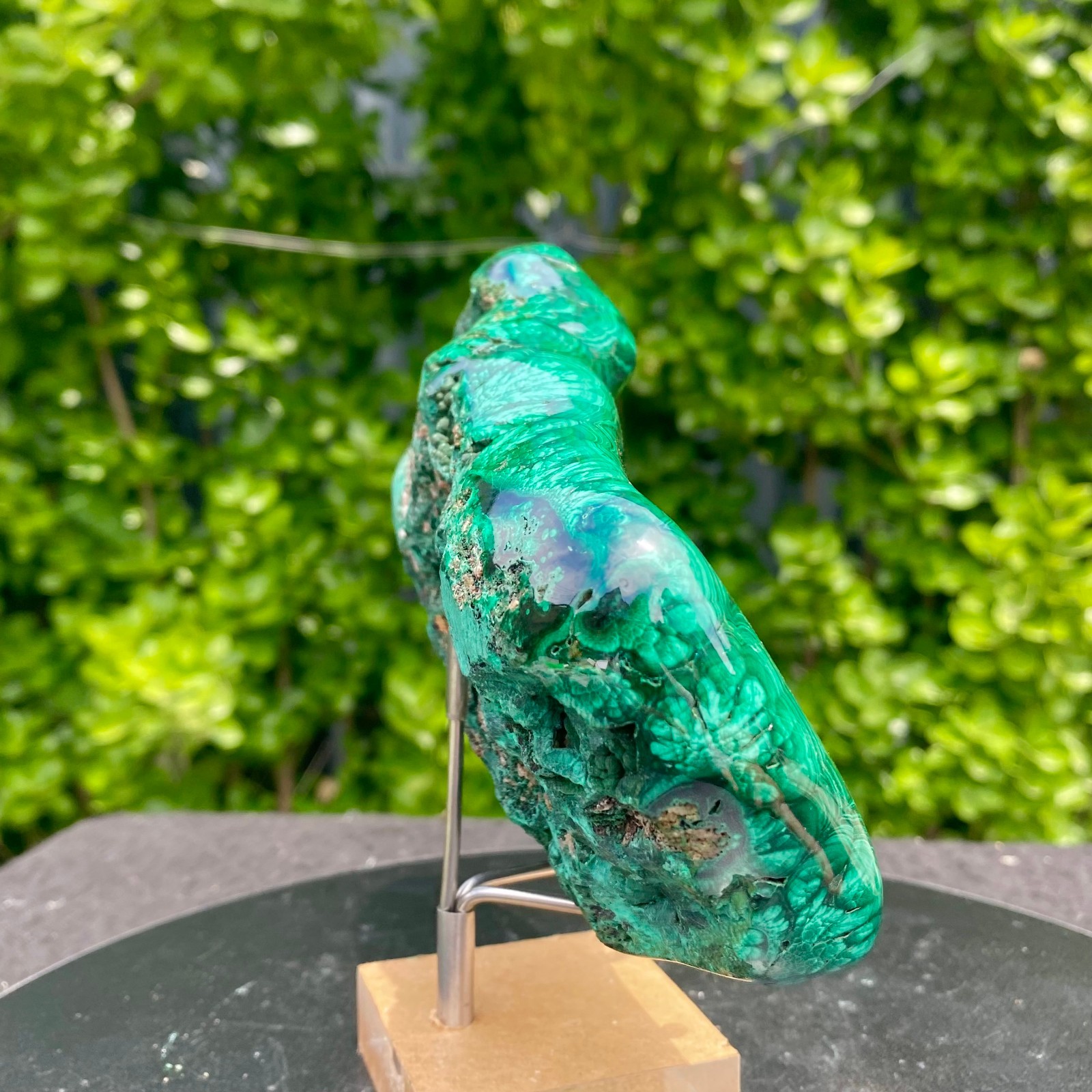 1.65LB Natural glossy Malachite transparent cluster rough mineral sample