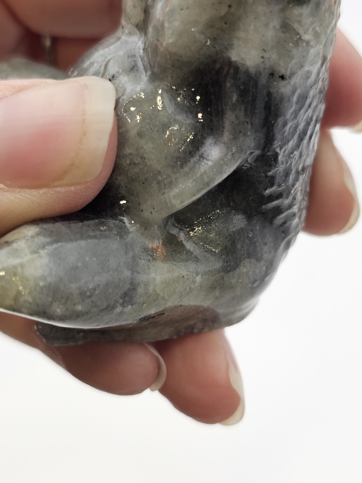 ✨️SALE✨️ Labradorite Mother Earth Crystal Gaia Carving 159g Lab 7.6 x5.3 x 4.4cm