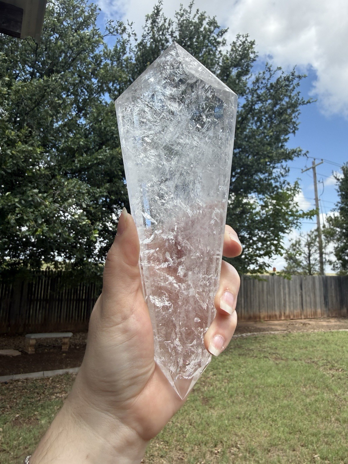 XL High Quality Clear Quartz Crystal DT Vogel Points Double Terminated Rainbows