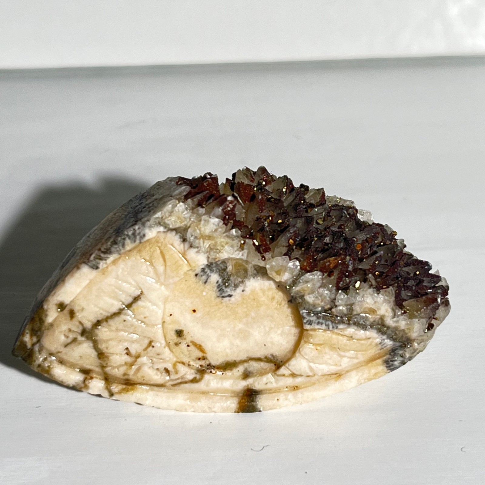 31g Natural white crystal cluster carving of God’s Eye