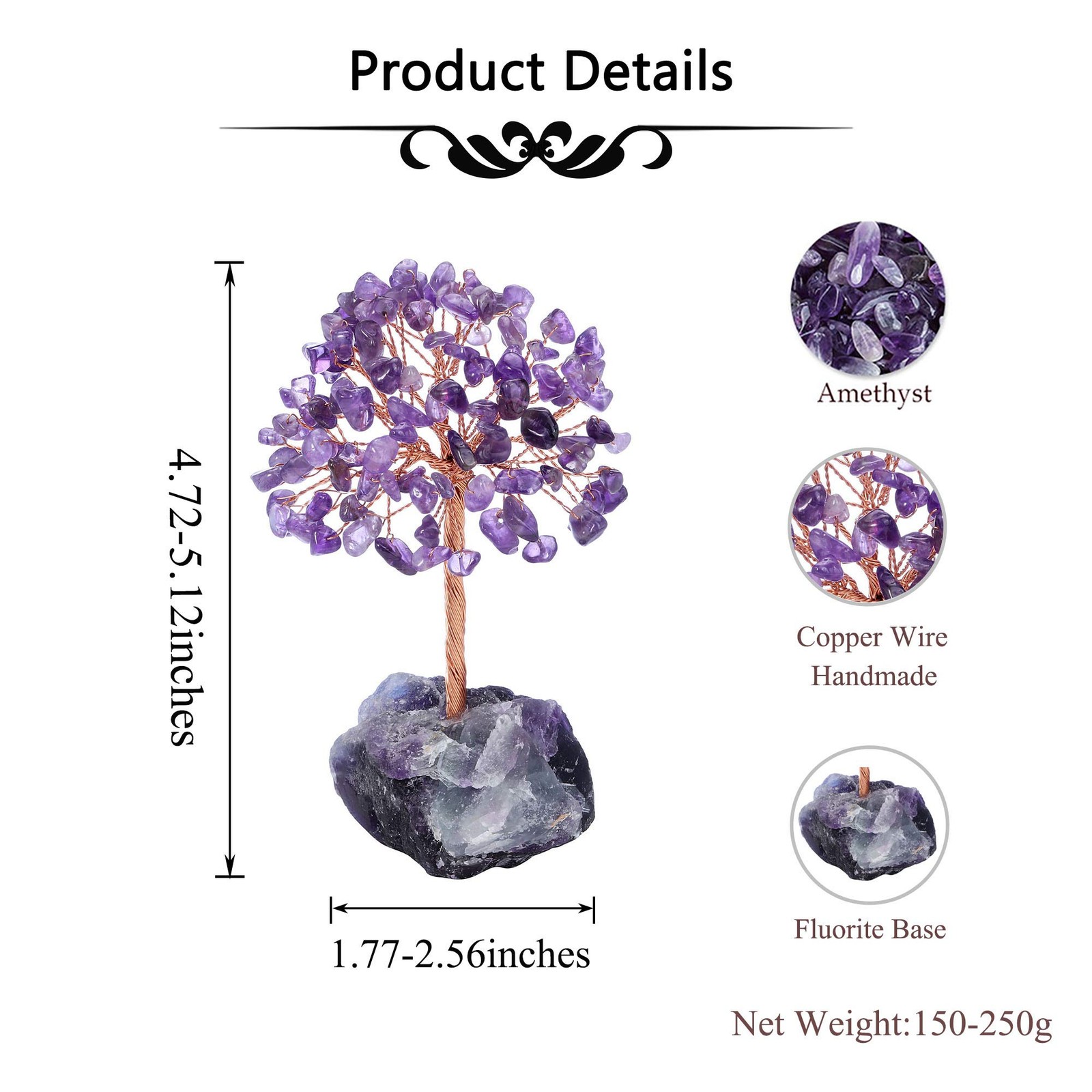 Amethyst Crystal Tree Natural Reiki Healing Crystals Gemstone