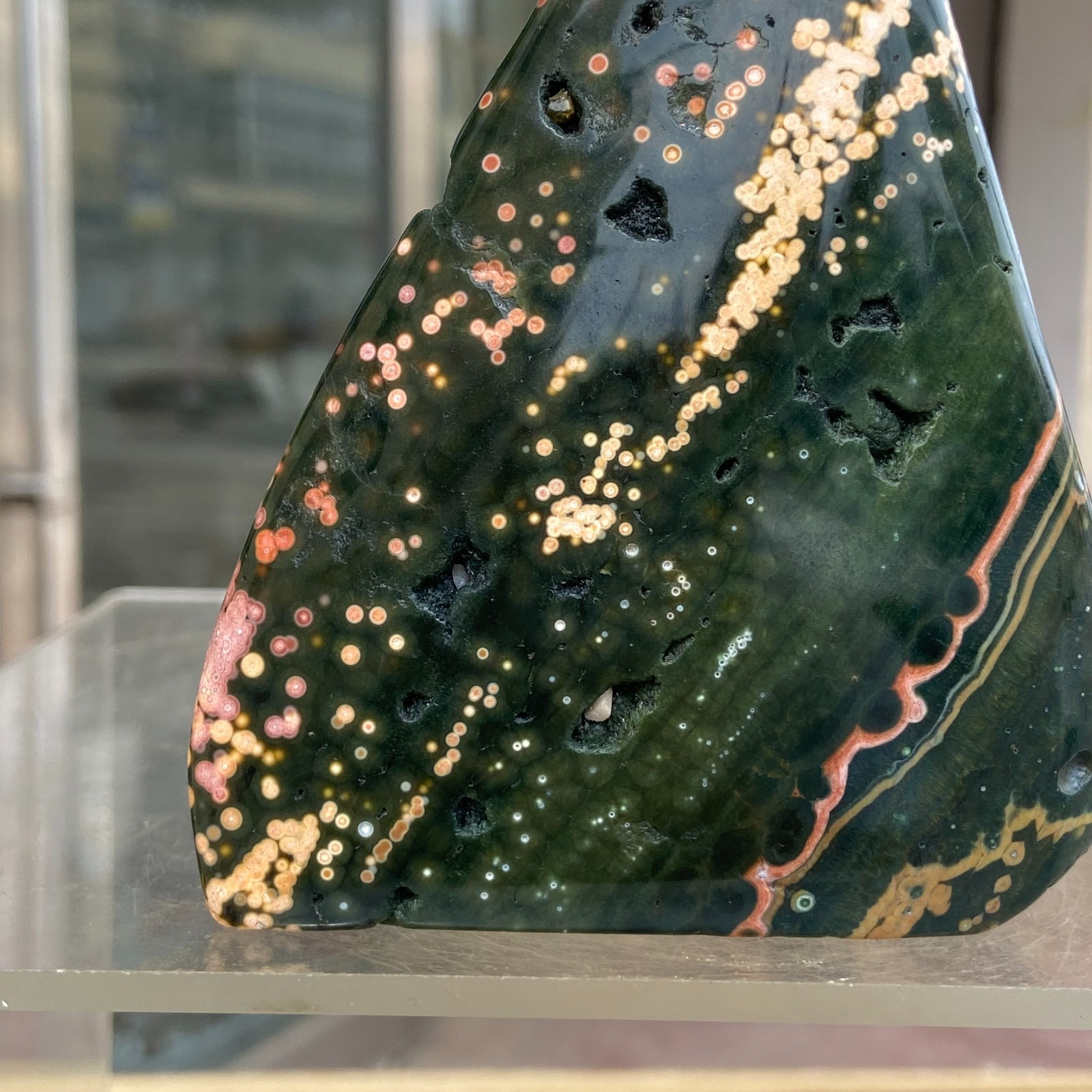 258g 8th Vein Natural Ocean Jasper Freeform & Druzy Crystal Mineral Specimen