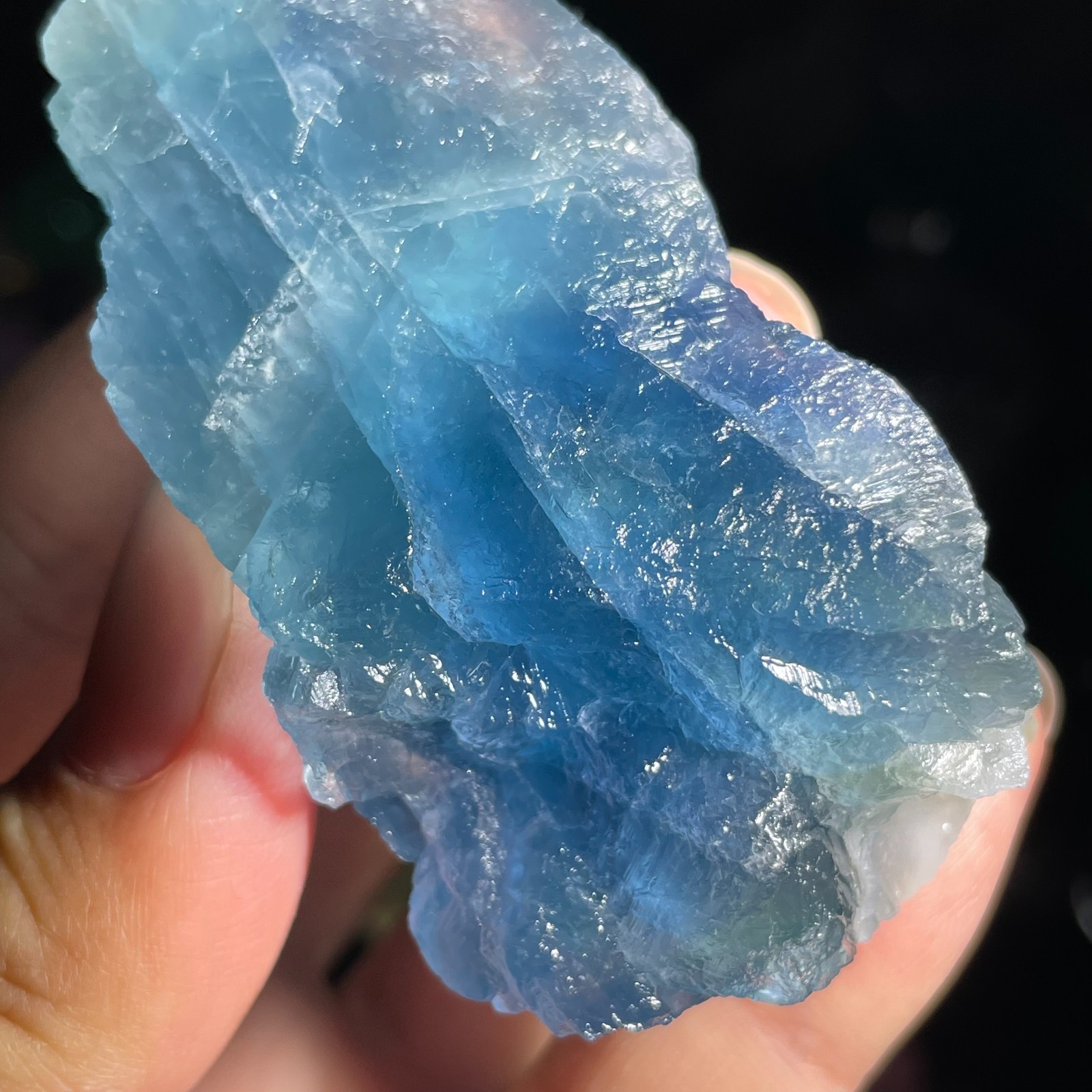 145g Natural Rough Dark Blue Fluorite Quartz Crystal Raw Stone Specimen Healing