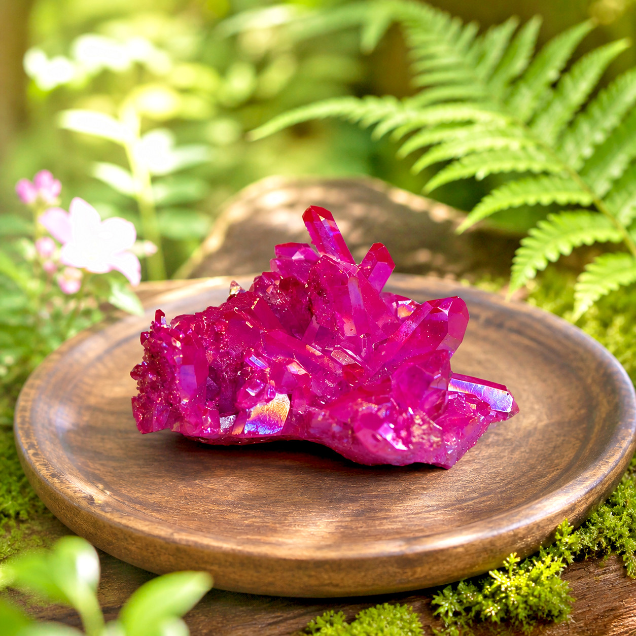 Titanium Angel Aura Quartz Geode Specimen Pink Crystal Cluster Desk Decor Gift