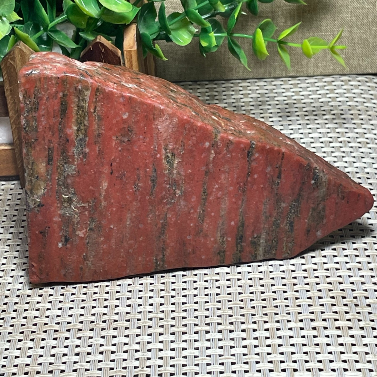 458g raw sesame red stone rock rough Polish original Specimen A38