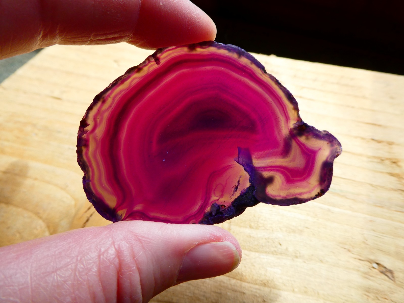 Large Polished Purple Agate Crystal Slice 68mm (6.8cm) x 52mm (5.2cm) Brazil