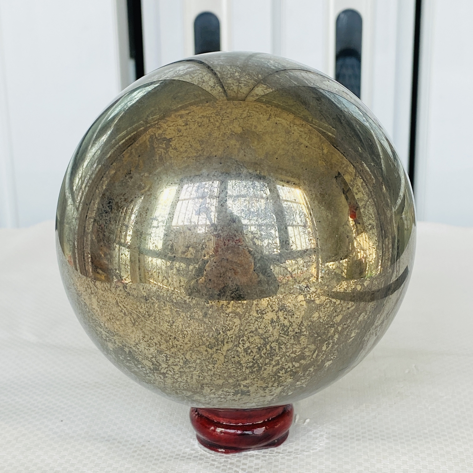 Natural Chalcopyrite Quartz Crystal Ball Energy Reiki Healing 3040G