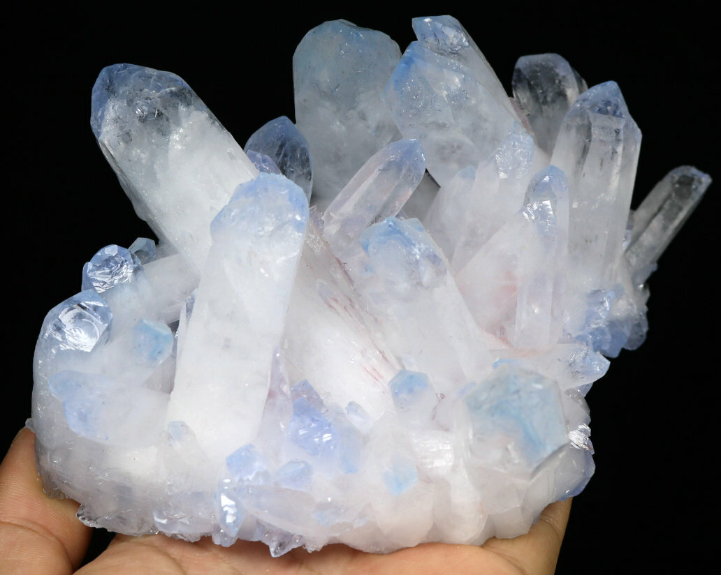 1.69lb Rare Beatiful Blue Tibetan Ghost phantom Quartz Crystal Cluster Specimen