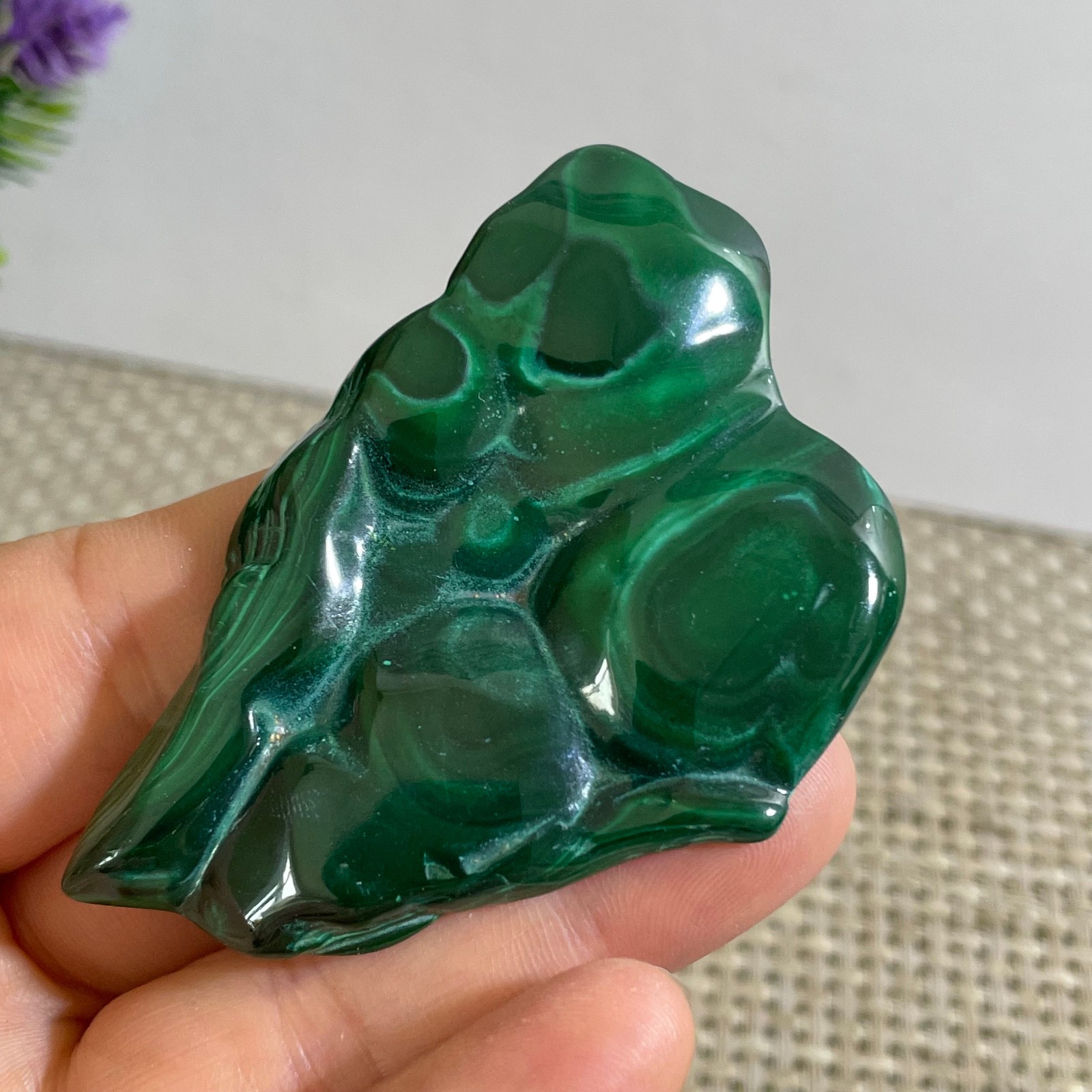 34g Genuine Malachite Crystal Slice Slab, Home Decor, Quartz Crystal Polished